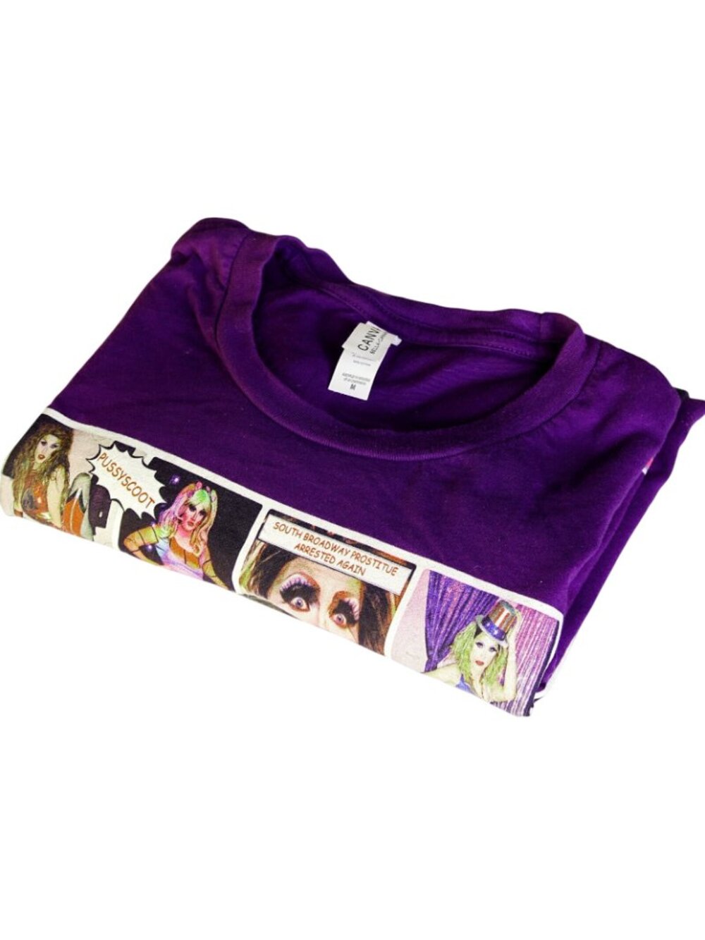 Mera Mangle Collage Purple T-Shirt St. Louis Drag Queen Size Medium Fitted Tee - Picture 4 of 5